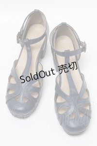 axes femme / バラ刺繍サンダル  ブルー S-25-04-18-028-AX-SH-HR-ZS