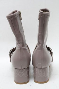 画像3: axes femme / パールバックル付ミドルブーツ L グレージュ S-25-04-18-003-AX-SH-AS-ZT-K017