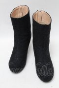axes femme / 総レースヒールブーツ  紺 S-25-04-18-030-AX-SH-HR-ZT088