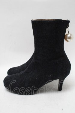 画像2: axes femme / 総レースヒールブーツ  紺 S-25-04-18-030-AX-SH-HR-ZT088