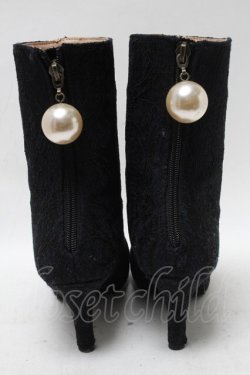 画像3: axes femme / 総レースヒールブーツ  紺 S-25-04-18-030-AX-SH-HR-ZT088