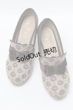 画像1: axes femme / レースｘリボンヒールブーツ  ブラウン S-25-04-18-032-AX-SH-HR-ZT088