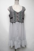 axes femme POETIQUE / ロング丈シフォンベスト  グレー S-25-04-19-001-AX-TO-HR-ZS