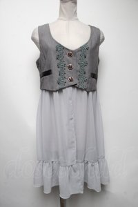 axes femme POETIQUE / ロング丈シフォンベスト  グレー S-25-04-19-001-AX-TO-HR-ZS