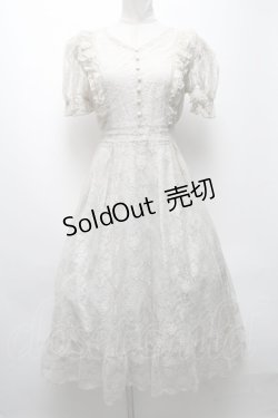 画像1: evelyn / レース半袖ロングワンピース  ベージュ S-25-04-19-050-LO-OP-HR-ZS