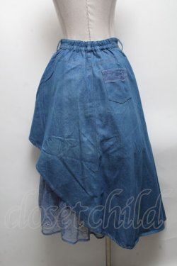 画像2: axes femme POETIQUE / デニム×レースアシメスカート  ブルー S-25-04-19-055-AX-SK-HR-ZS