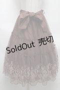 axes femme / ローズ刺繍チュールスカート  ブラウン S-25-04-19-061-AX-SK-HR-ZS