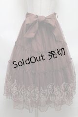axes femme / ローズ刺繍チュールスカート  ブラウン S-25-04-19-061-AX-SK-HR-ZS