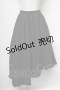 axes femme / デザインイレヘムスカート  黒 S-25-04-19-064-AX-SK-HR-ZS