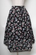 axes femme / ベリー柄ロングスカート  黒 S-25-04-19-066-AX-SK-HR-ZS