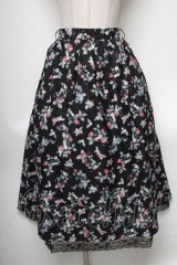 axes femme / ベリー柄ロングスカート  黒 S-25-04-19-066-AX-SK-HR-ZS