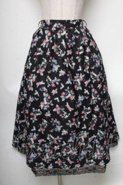 画像1: axes femme / ベリー柄ロングスカート  黒 S-25-04-19-066-AX-SK-HR-ZS