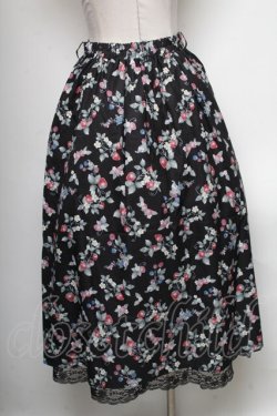 画像2: axes femme / ベリー柄ロングスカート  黒 S-25-04-19-066-AX-SK-HR-ZS