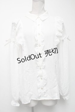 画像1: axes femme POETIQUE / 肩レースデザインブラウス  白 S-25-04-19-007-AX-BL-HR-ZS