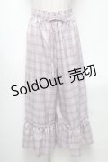 axes femme POETIQUE / 裾フリルチェックパンツ  ラベンダー S-25-04-19-073-AX-PA-HR-ZS