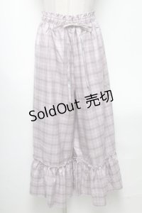 axes femme POETIQUE / 裾フリルチェックパンツ  ラベンダー S-25-04-19-073-AX-PA-HR-ZS