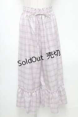 画像1: axes femme POETIQUE / 裾フリルチェックパンツ  ラベンダー S-25-04-19-073-AX-PA-HR-ZS