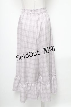 画像2: axes femme POETIQUE / 裾フリルチェックパンツ  ラベンダー S-25-04-19-073-AX-PA-HR-ZS