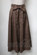 axes femme / チェック柄ワイドパンツ  ブラウン S-25-04-19-074-AX-PA-HR-ZS
