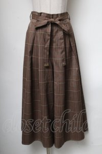 axes femme / チェック柄ワイドパンツ  ブラウン S-25-04-19-074-AX-PA-HR-ZS