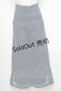 axes femme / マリン刺繍デザインワイドパンツ  インディゴ S-25-04-19-075-AX-PA-HR-ZS