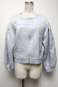 axes femme / ジャカードノーカラージャケット  サックス S-25-04-19-022-AX-JA-HR-ZS