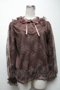 axes femme / ローズレースフリルトップス  ブラウン S-25-04-19-028-AX-TO-HR-ZS