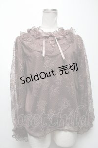 axes femme / ローズレースフリルトップス  ブラウン S-25-04-19-028-AX-TO-HR-ZI