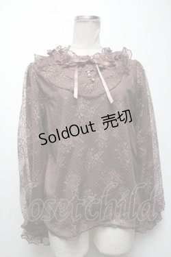 画像1: axes femme / ローズレースフリルトップス  ブラウン S-25-04-19-028-AX-TO-HR-ZI
