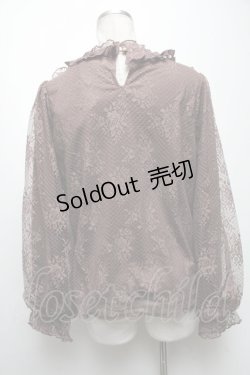 画像2: axes femme / ローズレースフリルトップス  ブラウン S-25-04-19-028-AX-TO-HR-ZI
