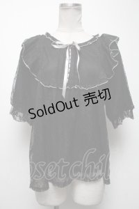 axes femme / バイカラーレーストップス  黒 S-25-04-19-031-AX-TO-HR-ZS