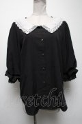 axes femme POETIQUE / レース襟ブラウス  黒 S-25-04-19-032-AX-BL-HR-ZS