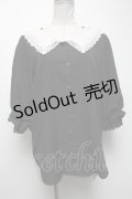 axes femme POETIQUE / レース襟ブラウス  黒 S-25-04-19-032-AX-BL-HR-ZS