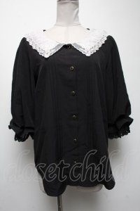 axes femme POETIQUE / レース襟ブラウス  黒 S-25-04-19-032-AX-BL-HR-ZS