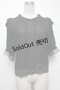 axes femme POETIQUE / 透かし編みサマーニットプルオーバー  黒 S-25-04-19-034-AX-TO-HR-ZS