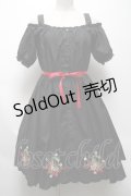 Ank Rouge / いちご刺 ワンピース  黒 S-25-04-19-044-CA-OP-HR-ZS
