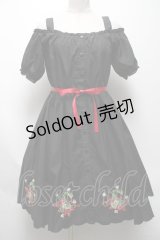 Ank Rouge / いちご刺 ワンピース  黒 S-25-04-19-044-CA-OP-HR-ZS