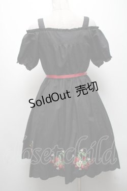 画像2: Ank Rouge / いちご刺 ワンピース  黒 S-25-04-19-044-CA-OP-HR-ZS
