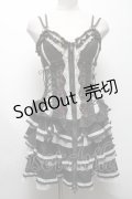 OZZ ANGELO / 薔薇刺繍コルセットジャンパースカート  グレー S-25-04-19-046-OO-OP-AS-ZS
