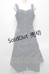 axes femme / 前釦ビスチェ風ジャンスカ  インディゴ S-25-04-19-047-AX-OP-HR-ZS