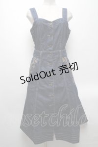 axes femme / 前釦ビスチェ風ジャンスカ  インディゴ S-25-04-19-047-AX-OP-HR-ZS