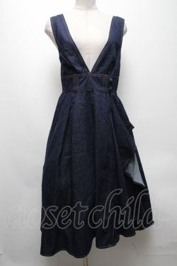 画像1: axes femme POETIQUE / ラッフルフリルアシメワンピース  インディゴ S-25-04-19-048-AX-OP-HR-ZS