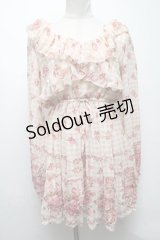 LIZ LISA / シアーチェックｘ花柄チュニック  ベージュｘピンク S-25-04-23-052-LO-SK-HR-ZS