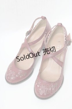 画像1: axes femme / ローズ刺繍パンプス M ワイン S-25-04-23-005-AX-SH-AS-ZS