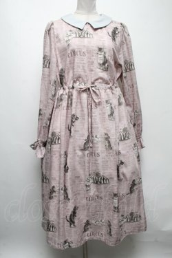 画像1: Perla nell'ostrica / キャットサーカス襟付きワンピース  ピンク S-25-04-23-061-LO-OP-HR-ZS
