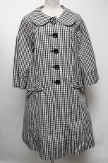 画像1: 【SALE】Emily Temple cute / ギンガムリボンポケットコート  黒ｘ白 S-25-04-23-065-ET-CO-AS-ZT089 (1)