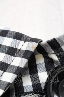 画像3: Emily Temple cute / ギンガムリボンポケットコート  黒ｘ白 S-25-04-23-065-ET-CO-AS-ZS