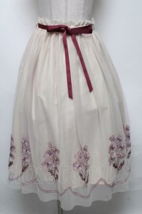 an another angelus / ネモフィラ刺繍チュールスカート  オフｘピンク S-25-04-23-077-CA-SK-AS-ZS
