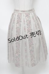an another angelus / ゴブランフラワープリントタックスカート  ベージュ S-25-04-23-079-CA-SK-AS-ZS