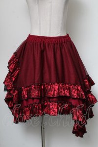 Qutie Frash / ドラゴンサテンスカート  ワイン S-25-04-23-082-QU-SK-HR-ZS